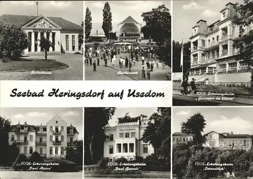 Heringsdorf Ostseebad Usedom FDGB Erholungsheim Ostseeblick Kurkonzert Paul Heine Kat. Heringsdorf