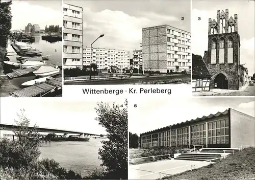 Wittenberge Hafen Perleberger Str Steintor Elbbruecke Schwimmhalle Kat. Wittenberge