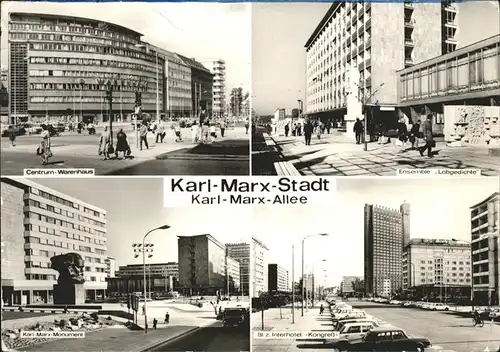 Karl Marx Stadt Karl Marx Allee Monument Centrum Warenhaus Ensemble Kat. Chemnitz