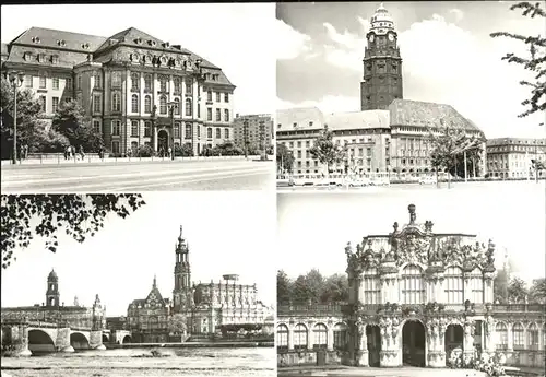 Dresden Landhaus Rathaus Elbansicht Zwinger Kat. Dresden