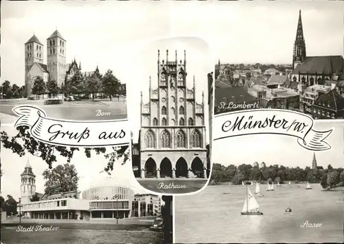 Muenster Westfalen Dom Rathaus St Lamberti Stadttheater Aasee Kat. Muenster