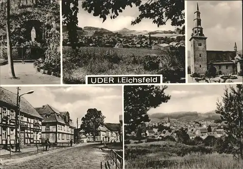 Uder Gesamtansicht Marienfigur Dorfpartie Kirche Kat. Uder