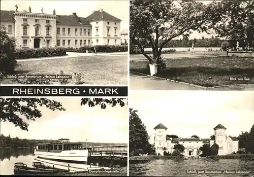 Rheinsberg Schloss Sanatorium Blick zum See Dampferanlegestelle Kat. Rheinsberg