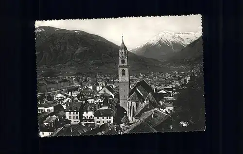 Merano Suedtirol Panorama mit Kirche Kat. Merano