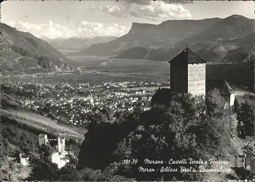 Merano Suedtirol Schloss Tirol und Brunnenburg Kat. Merano