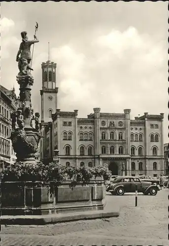 Zittau Marsbrunnen mit Rathaus Kat. Zittau