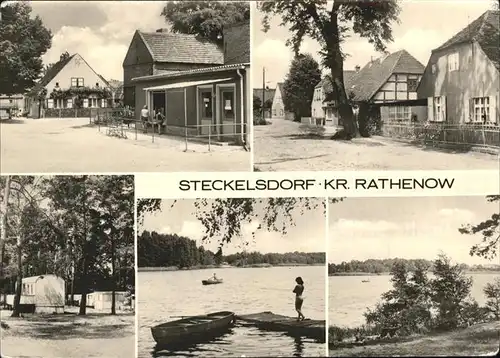 Steckelsdorf Strassenpartie Camping Uferpartie Havel Kat. Rathenow