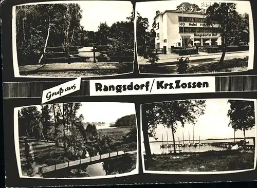 Rangsdorf HO Hotel Restaurant Rangsdorfer Hof Bruecke Uferpartie am See Steg Kat. Rangsdorf