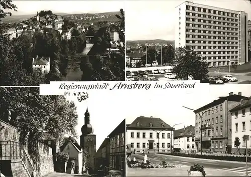 Arnsberg Westfalen Totalansicht Schloss Strasse Hochhaus / Arnsberg /Hochsauerlandkreis LKR