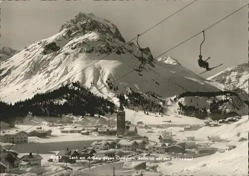 Lech Vorarlberg Gesamtansicht gegen Omeshorn Sessellift Schlosskopf Skigebiet Kat. Lech