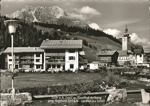 Lech Vorarlberg Partie am Lech Gasthof Arlberg Kirche Karhorn Kat. Lech