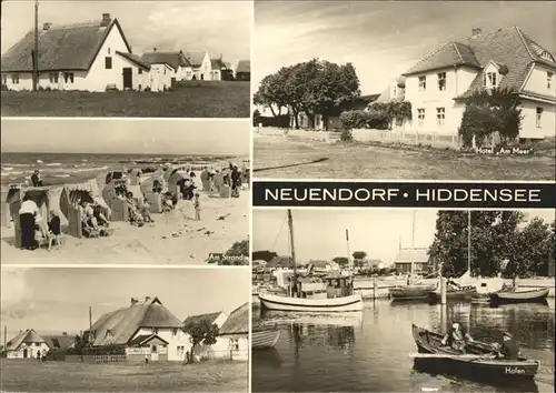 Neuendorf Hiddensee Hotel "Am Meer" Hafen Strand Strandkorb Kat. Insel Hiddensee