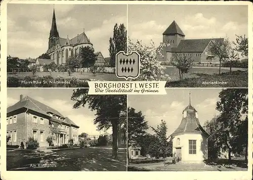 Borghorst Westfalen Pfarrkirche St. Nikomedes Marienkirche Kirchplatz Aloysius Kapelle Kat. Steinfurt