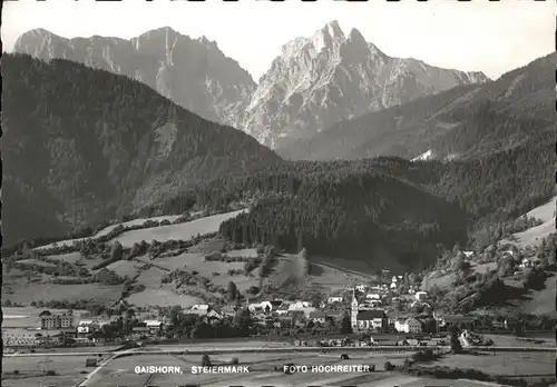 Gaishorn See Gesamtansicht mit Gebirgspanorama Kat. Gaishorn am See