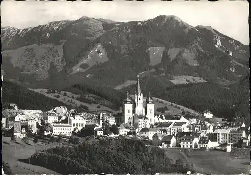Mariazell Steiermark Ortsansicht mit Basilika und Hohe Student Kat. Mariazell