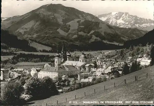 Mariazell Steiermark Ortsansicht mit Basilika und oetscher Ybbstaler Alpen Kat. Mariazell