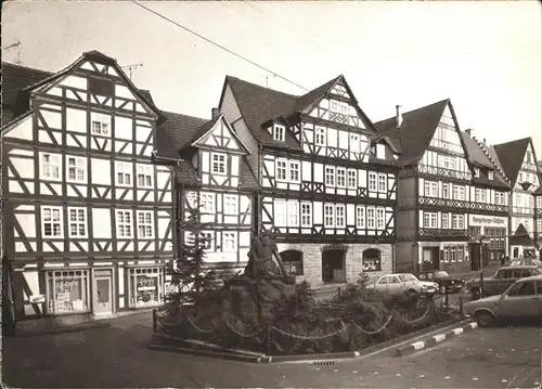 Spangenberg Hessen Fachwerkhaeuser am Markt Denkmal Kat. Spangenberg