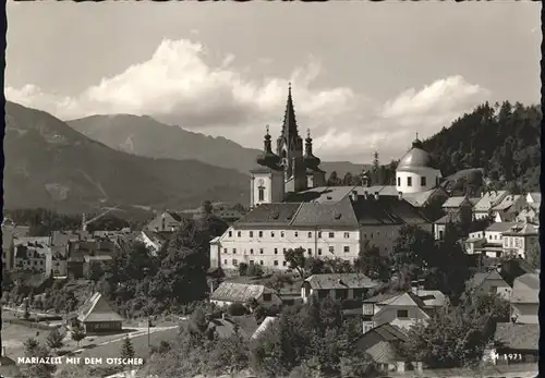 Mariazell Steiermark Ortsansicht mit Basilika und oetscher Ybbstaler Alpen Kat. Mariazell