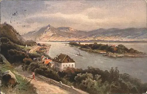 Rolandseck Panorama Kuenstlerkarte Kat. Remagen