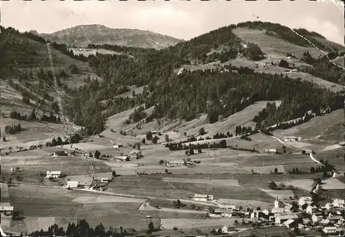 Steibis Panorama mit Schwebebahn zum Imberg Kat. Oberstaufen