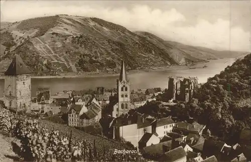 Bacharach Rhein Rheinpanorama Kat. Bacharach