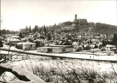 Koenigstein Taunus Panorama im Schnee mit Burg Kat. Koenigstein im Taunus