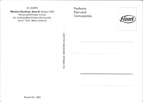 Garching Muenchen Atomei Kat. Garching b.Muenchen