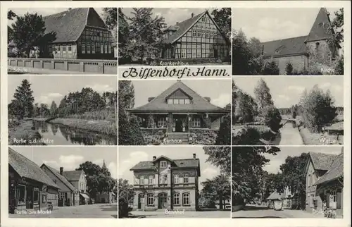 ws71548 Bissendorf Hannover Bissendorf Han Schule Krankenhaus Kirche Wietze Bahnhof Kurhaus  * Kategorie. Wedemark Alte Ansichtskarten