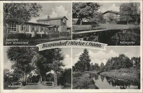 ws71551 Bissendorf Hannover Bissendorf Han Gaststaette Zum Wietzestrand Bruecke Kaffeegarten * Kategorie. Wedemark Alte Ansichtskarten