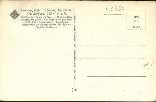 ws78174 Dassel Solling Dassel Erholungsheim * Kategorie. Dassel Alte Ansichtskarten