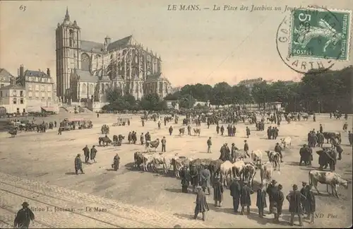 ws91616 Le Mans Sarthe Le Mans la Place des Jacobins x Kategorie. Le Mans Alte Ansichtskarten