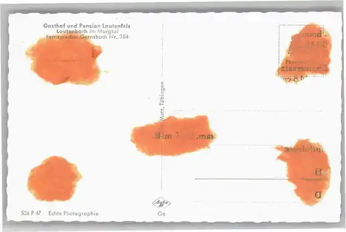 wu72263 Lautenbach Renchtal Lautenbach Pension Lautenfels * Kategorie. Lautenbach Alte Ansichtskarten