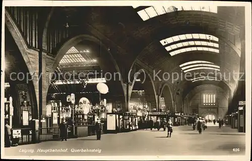 Leipzig Innenansicht (Querbahnsteig) vom Hauptbahnhof Kat. Leipzig