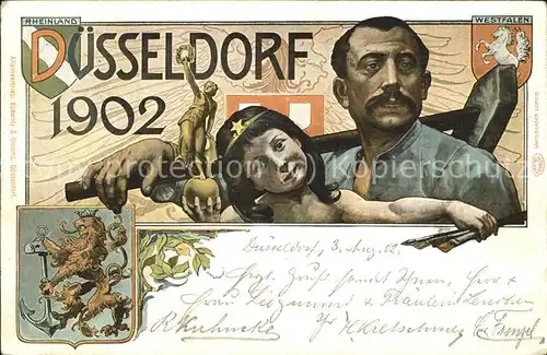 Duesseldorf Ausstellung 1902 (Officielle Postkarte) Kat. Duesseldorf