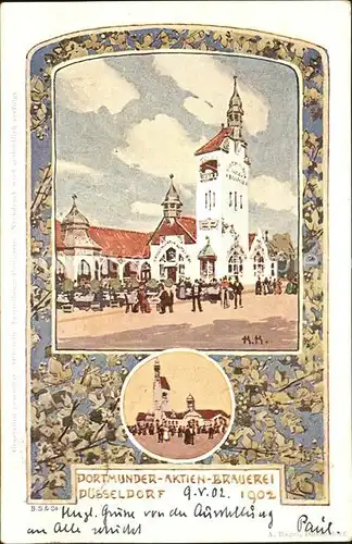 Duesseldorf Ausstellung 1902 mit Vignette (Dortmunder Aktien Brauerei) Kat. Duesseldorf