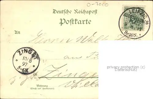 Leipzig Saechs. Thuer.Industrie  u.Gewerbe Ausstellung 1897 (Stadt Anno 1497) "Sonderstempel" Kat. Leipzig