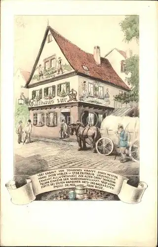 Bad Nauheim Gasthaus "Zur Krone" Pferdewagen Kat. Bad Nauheim