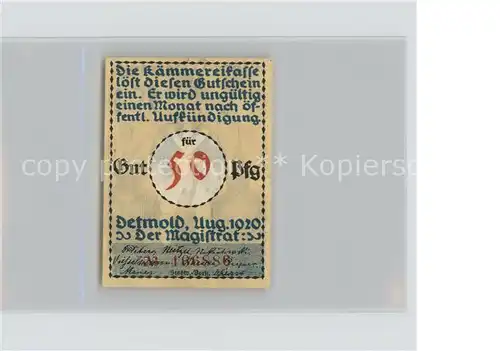 Detmold Briefmarke 50 Pfennige Soldat Kat. Detmold