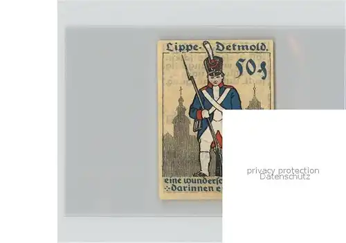 Detmold Briefmarke 50 Pfennige Soldat Kat. Detmold