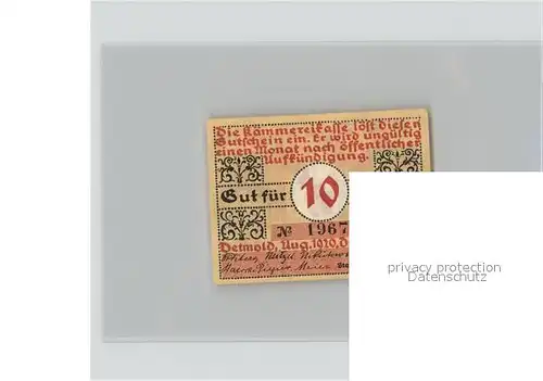 Detmold Wappen 10 Pfennig Nr. 196771 Kat. Detmold