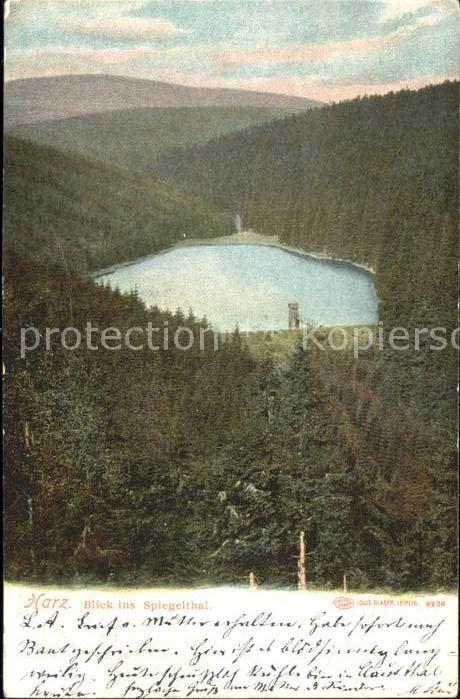 Clausthal Zellerfeld Blick ins Spiegelthal Spiegeltaler Teich Kat