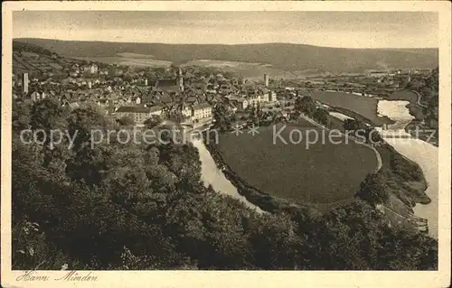 Hann. Muenden Blick ueber die Stadt und Fluesse Kat. Hann. Muenden