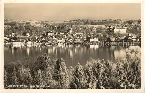 Starnberg Blick vom Ostufer Starnberger See Kat. Starnberg