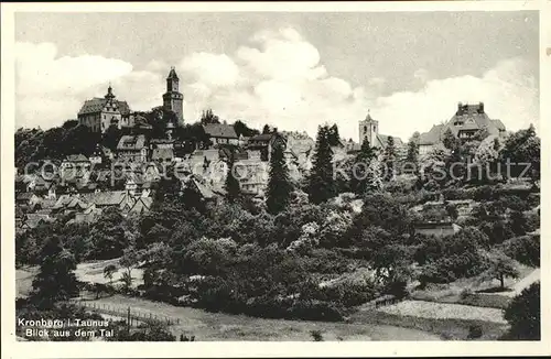 Kronberg Taunus Blick aus dem Tal Burg / Kronberg im Taunus /Hochtaunuskreis LKR