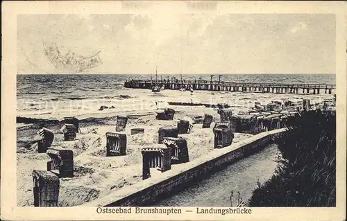 Brunshaupten Ostseebad Landungsbruecke Strand Strandkorb Kat. Kuehlungsborn