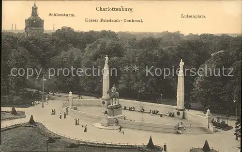 Charlottenburg Kaiser Friedrich Denkmal Reiterdenkmal Statue Schlossturm Luisenplatz / Berlin /Berlin Stadtkreis