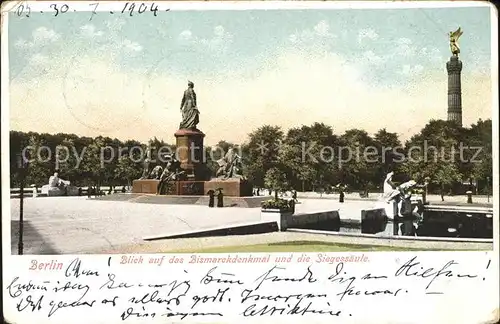 Berlin Bismarck Denkmal und Siegessaeule Skulptur Kat. Berlin
