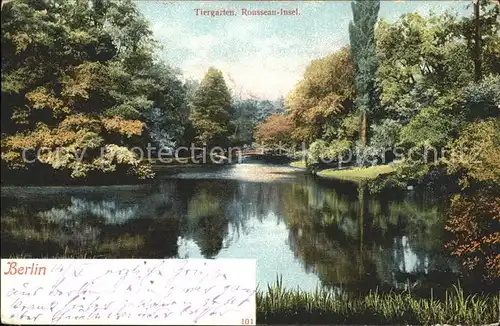 Berlin Tiergarten Rousseau Insel Teich Kat. Berlin