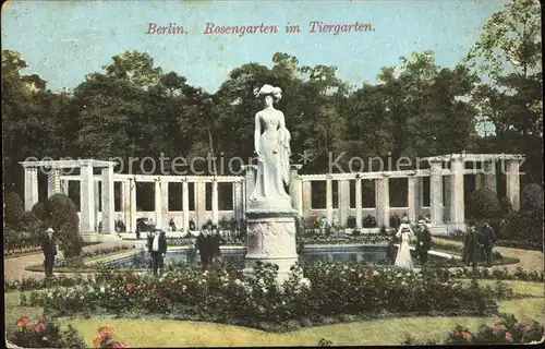 Berlin Rosengarten im Tiergarten Denkmal der Kaiserin Statue Kat. Berlin