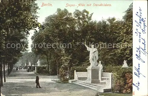 Berlin Siegesallee mit Standbildern Marmor Denkmal Statue Kat. Berlin